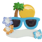 Sunglasses Beach Scene Personalized Ornament
